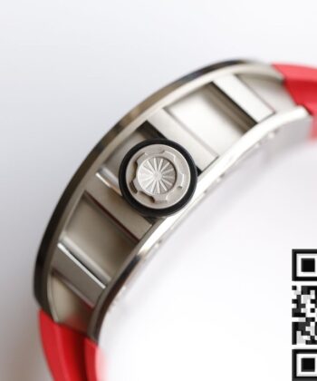 RM Richard Mille RM052 Diamond Skull Red Rubber Strap Watch