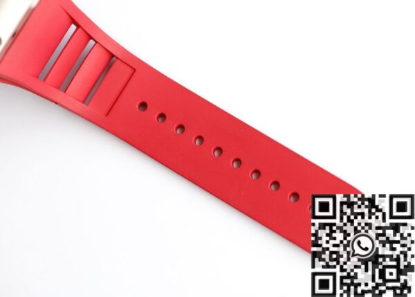 RM Richard Mille RM052 Diamond Skull Red Rubber Strap Watch