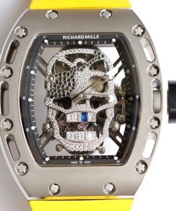 EUR Factory RM052 Watch Richard Mille Diamond Skull Yellow