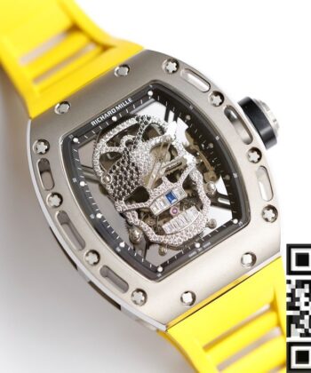 EUR Factory RM052 Watch Richard Mille Diamond Skull Yellow
