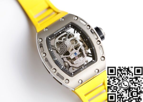 EUR Factory RM052 Watch Richard Mille Diamond Skull Yellow