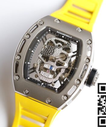 EUR Factory RM052 Watch Richard Mille Diamond Skull Yellow