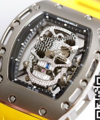 EUR Factory RM052 Watch Richard Mille Diamond Skull Yellow