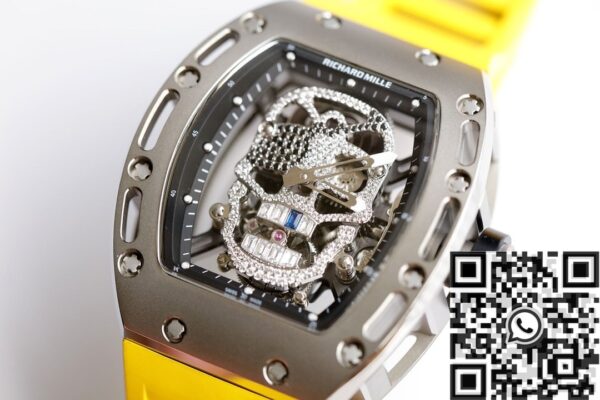 EUR Factory RM052 Watch Richard Mille Diamond Skull Yellow