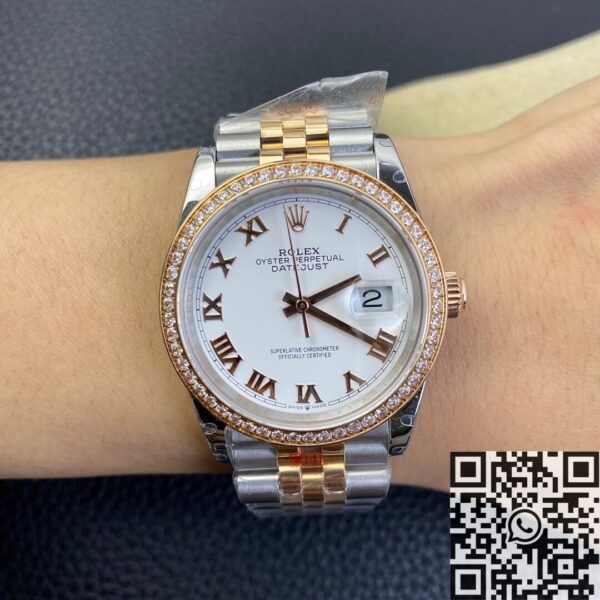 GM Factory Rolex Datejust M126281RBR-0003 White Dial 36mm
