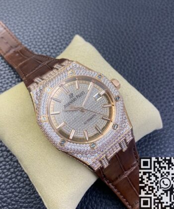 Diamond Audemars Piguet Royal Oak 15402OR Rose Gold Watch