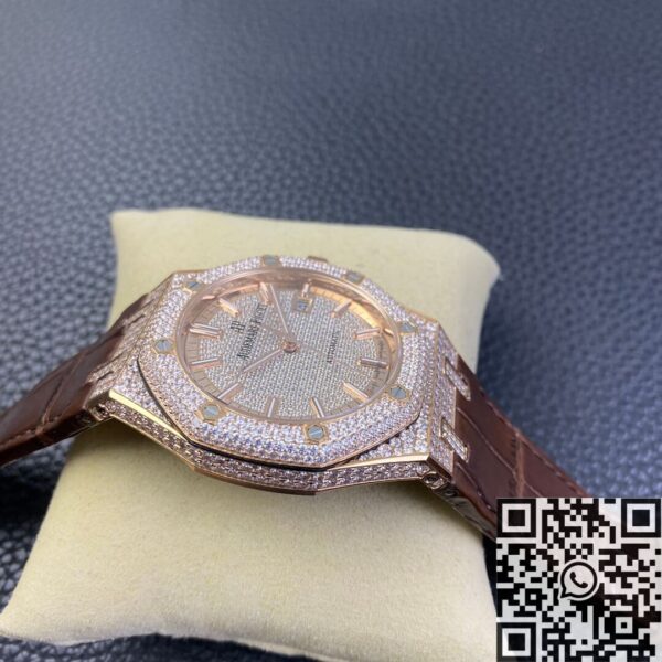 Diamond Audemars Piguet Royal Oak 15402OR Rose Gold Watch