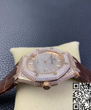 Diamond Audemars Piguet Royal Oak 15402OR Rose Gold Watch