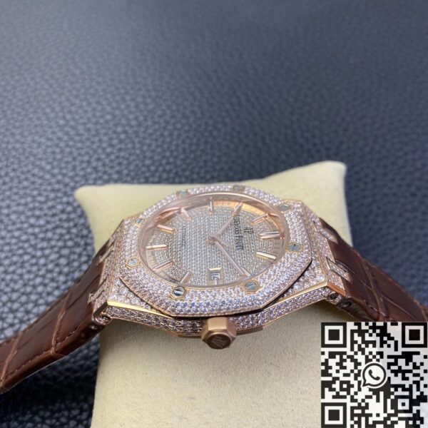 Diamond Audemars Piguet Royal Oak 15402OR Rose Gold Watch