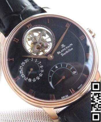 Blancpain Villeret Replica 6025 Tourbillon Size 42.5mm JB Factory