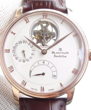 Blancpain Villeret Tourbillon Watch 6025-3642-55B Size 42.5mm