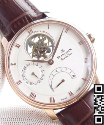 Blancpain Villeret Tourbillon Watch 6025-3642-55B Size 42.5mm