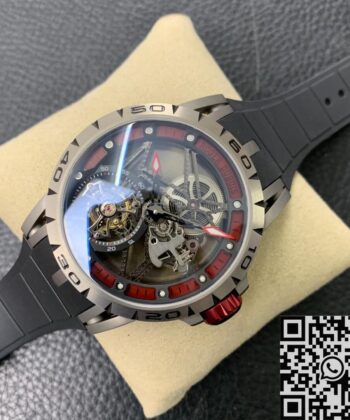Roger Dubuis Excalibur RDDBEX0622 Tourbillon Red Skeleton Dial