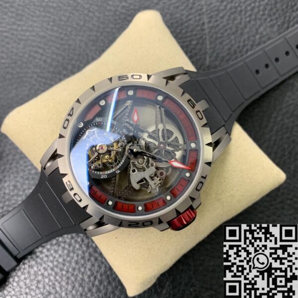 Roger Dubuis Excalibur RDDBEX0622 Tourbillon Red Skeleton Dial