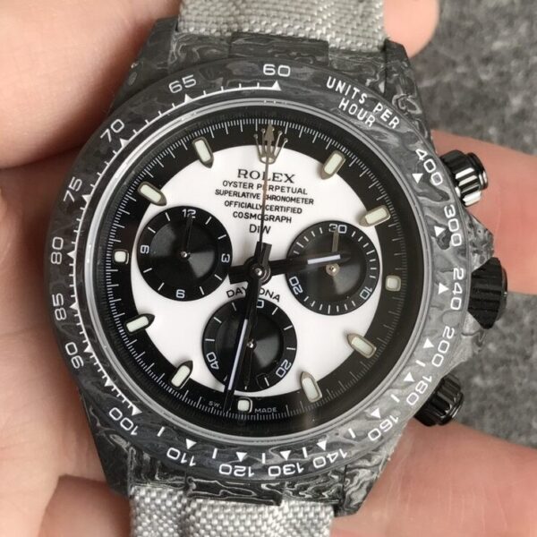 JH Custom Daytona Rolex Carbon Fiber Case White Dial Watch