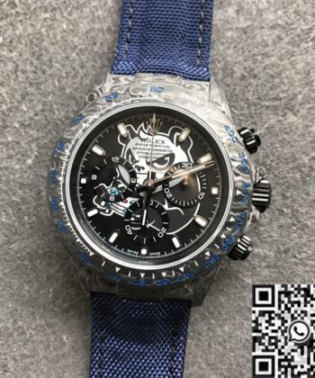 JH Custom Rolex Daytona Carbon Fiber Case Panda Dial Watch