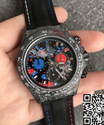 JH Custom Daytona Watch Rolex Carbon Fiber Case Color Dial