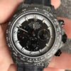 Custom Rolex Daytona Replica Carbon Fiber Case Black Dial