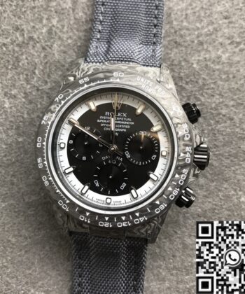 Custom Rolex Daytona Replica Carbon Fiber Case Black Dial