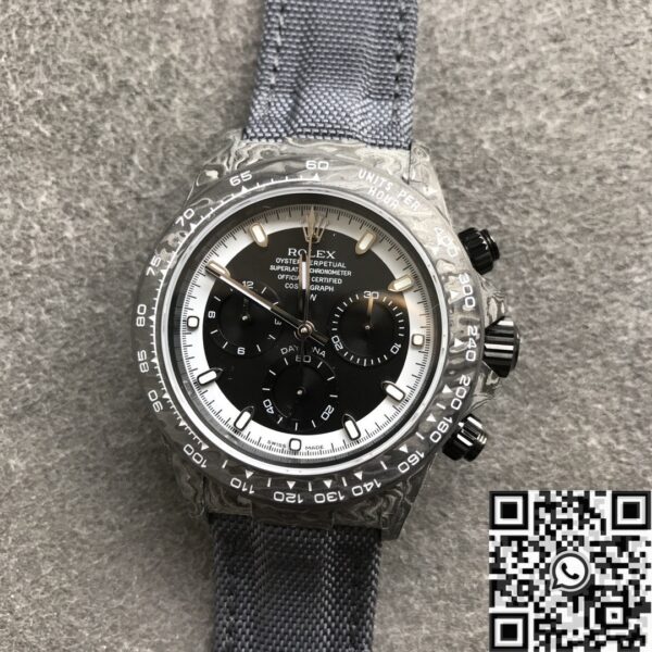 Custom Rolex Daytona Replica Carbon Fiber Case Black Dial