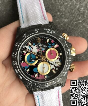 Custom Daytona Watch Rolex Carbon Fiber Case JH