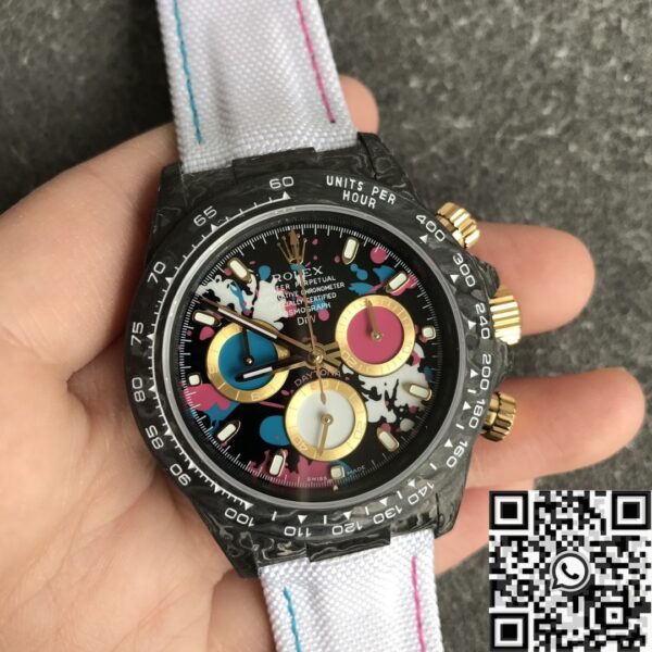 Custom Daytona Watch Rolex Carbon Fiber Case JH