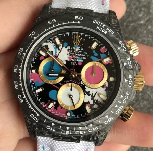 Custom Daytona Watch Rolex Carbon Fiber Case JH