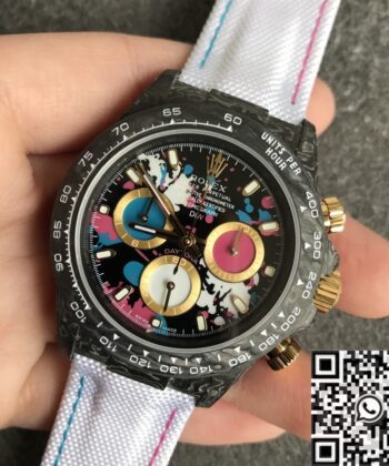 Custom Daytona Watch Rolex Carbon Fiber Case JH