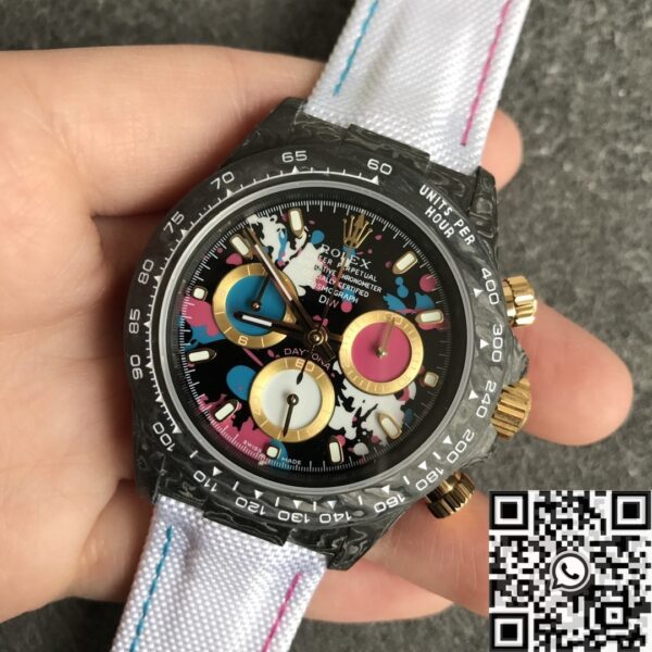 Custom Daytona Watch Rolex Carbon Fiber Case JH