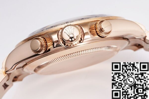 Black Dial Daytona Rolex M116505-0008 Rose Gold 904L Watch