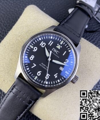 IWC Pilot IW328201 Black Leather Strap Watch M+ Factory