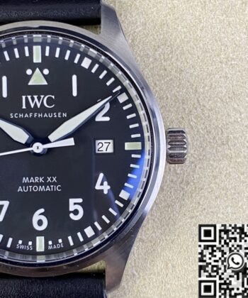 IWC Pilot IW328201 Black Leather Strap Watch M+ Factory