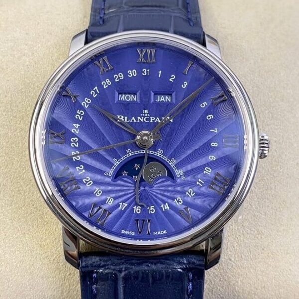 OM Factory Blancpain Watch Villeret 6654-1529-55B Blue 40mm