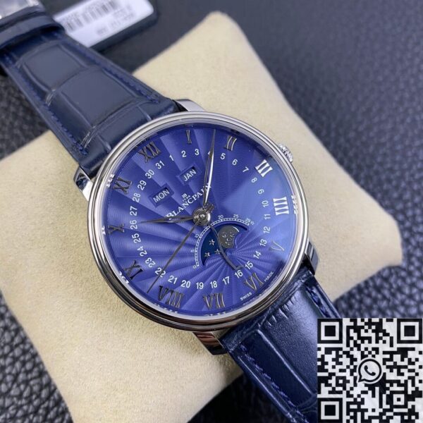 OM Factory Blancpain Watch Villeret 6654-1529-55B Blue 40mm