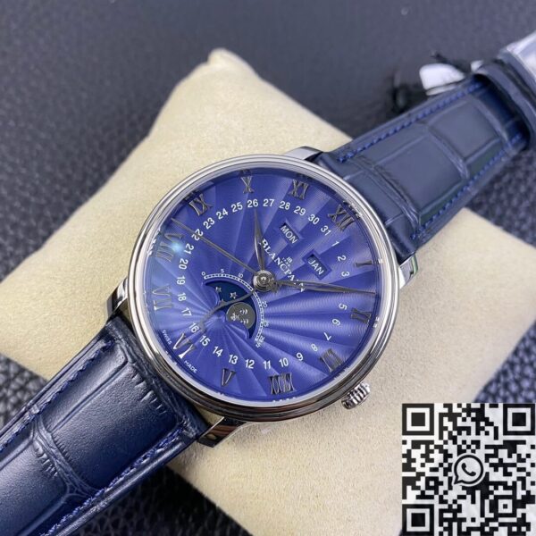 OM Factory Blancpain Watch Villeret 6654-1529-55B Blue 40mm