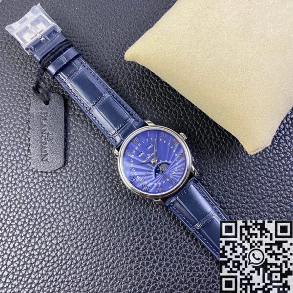 OM Factory Blancpain Watch Villeret 6654-1529-55B Blue 40mm