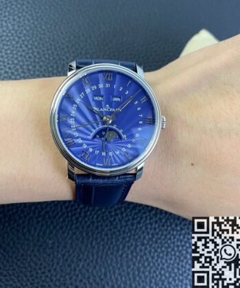 OM Factory Blancpain Watch Villeret 6654-1529-55B Blue 40mm