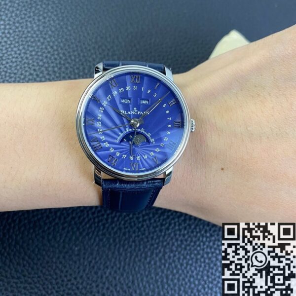 OM Factory Blancpain Watch Villeret 6654-1529-55B Blue 40mm