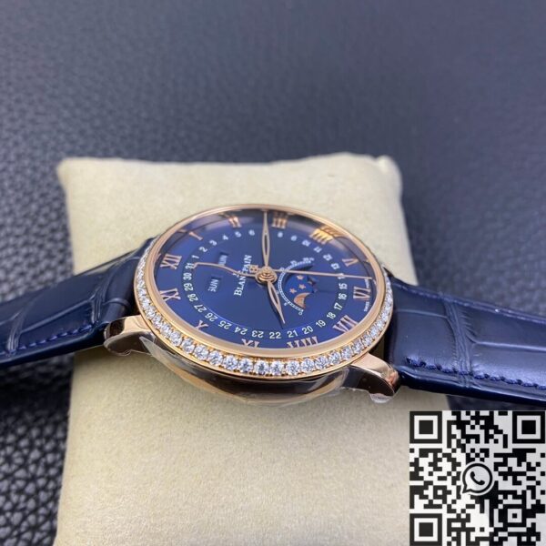 OM Factory Villeret Watch Blancpain 6654 Blue Dial Size 40mm