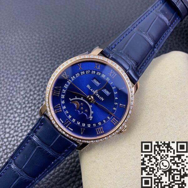 OM Factory Villeret Watch Blancpain 6654 Blue Dial Size 40mm
