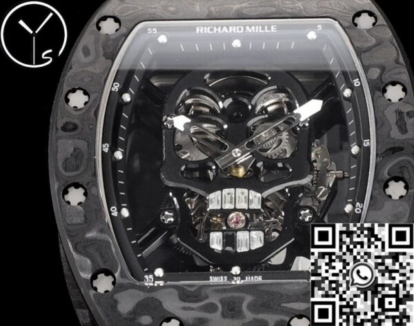 Replica Richard Mille RM052 Black Carbon Fiber Case YS Factory