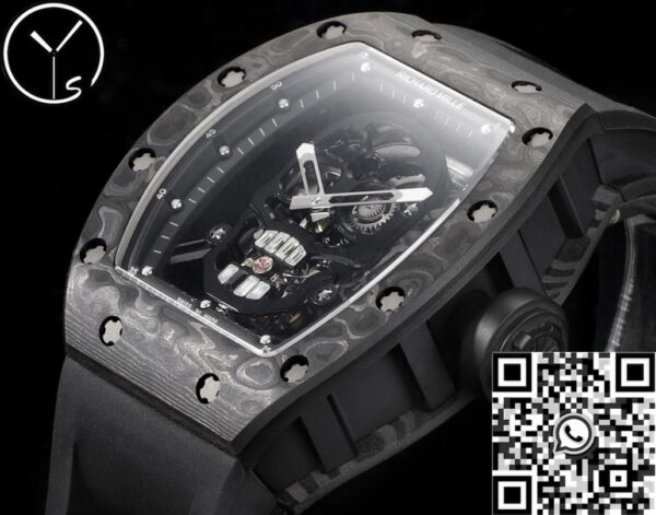 Replica Richard Mille RM052 Black Carbon Fiber Case YS Factory