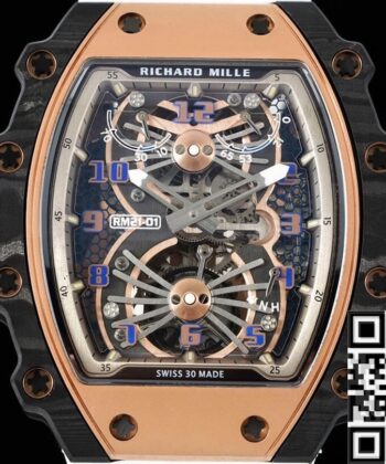 RM21-01 Watch Richard Mille Tourbillon White Strap RM Factory