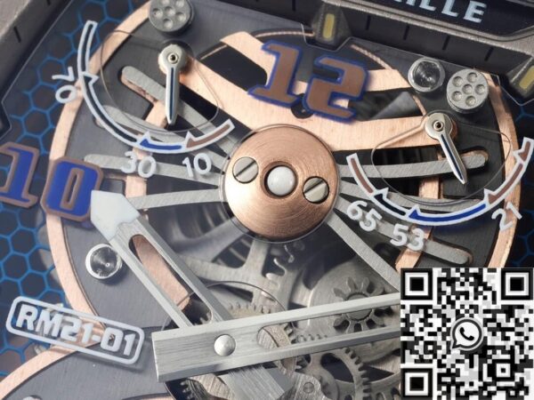 RM21-01 Watch Richard Mille Tourbillon White Strap RM Factory