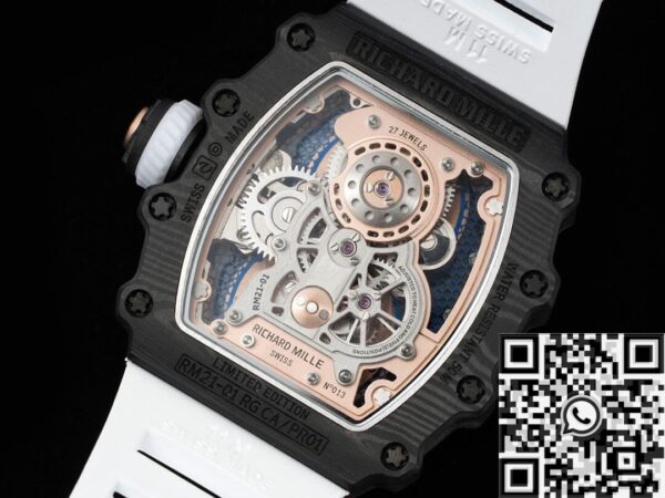 RM21-01 Watch Richard Mille Tourbillon White Strap RM Factory