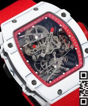 RM27-02 Watch Richard Mille Tourbillon Red Nylon Strap RM