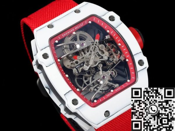 RM27-02 Watch Richard Mille Tourbillon Red Nylon Strap RM