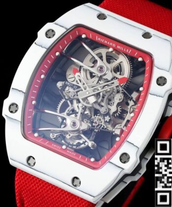 RM27-02 Watch Richard Mille Tourbillon Red Nylon Strap RM