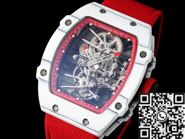 RM27-02 Watch Richard Mille Tourbillon Red Nylon Strap RM