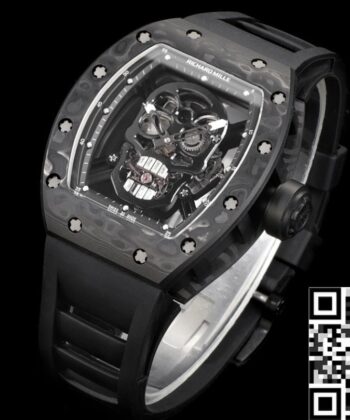 Replica Richard Mille RM052 Black Carbon Fiber Case YS Factory